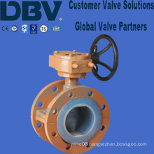 Worm-Gear Fluorine Flange Butterfly Valve